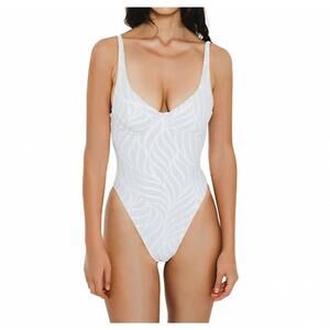 NEW GIGIZARA calico one piece swimsuit in white